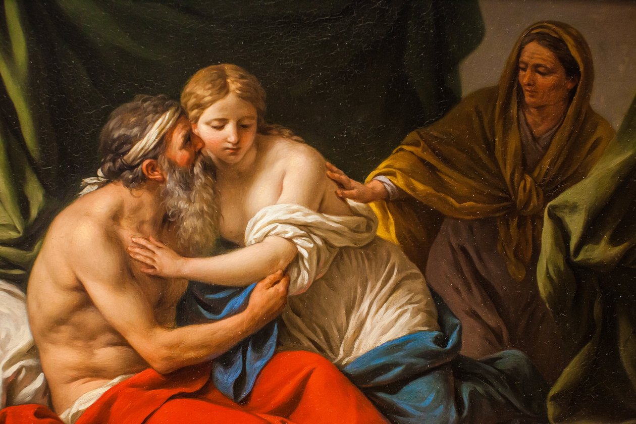 Sara przedstawiająca Hagar Abrahamowi autorstwa Louis Jean François Lagrenée