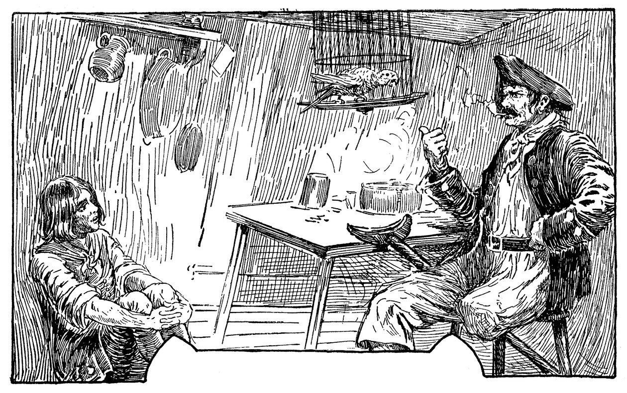 Ilustracja Louisa Rheada (1857-1926) do powieści „Wyspa skarbów” Roberta Louisa Stevensona (1850-1894) 1915 autorstwa Louis John Rhead