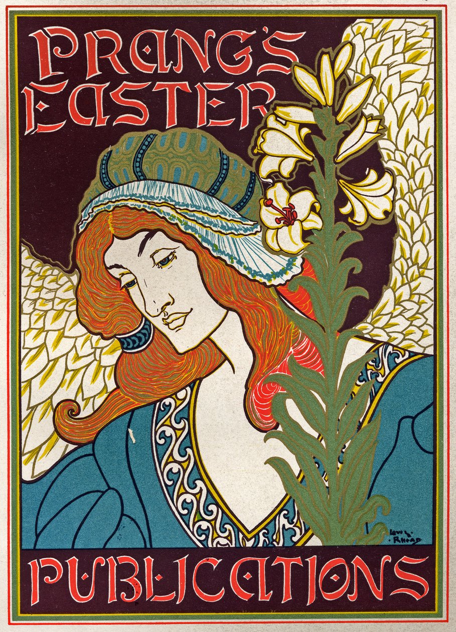 Literatura. Wielkanocne publikacje Prang. Plakat Luisa Rheada, USA, ok. 1895 (plakat) autorstwa Louis John Rhead