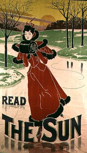 Plakat reklamujący gazetę „The Sun”, 1897 autorstwa Louis John Rhead