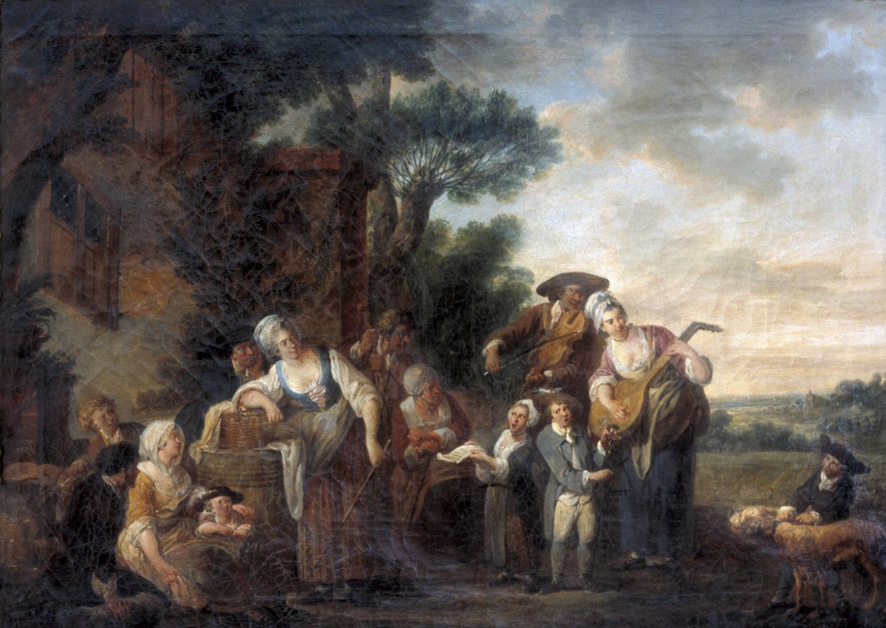 Uliczni muzycy autorstwa Louis Joseph (1731 98) Watteau