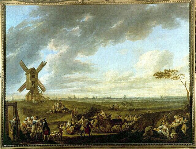 Widok Lille wykonany przez Dieu-de-Marcq - Louis Joseph Watteau dit Watteau de Lille (1731-1798), Musee de Lille autorstwa Louis Joseph  Watteau