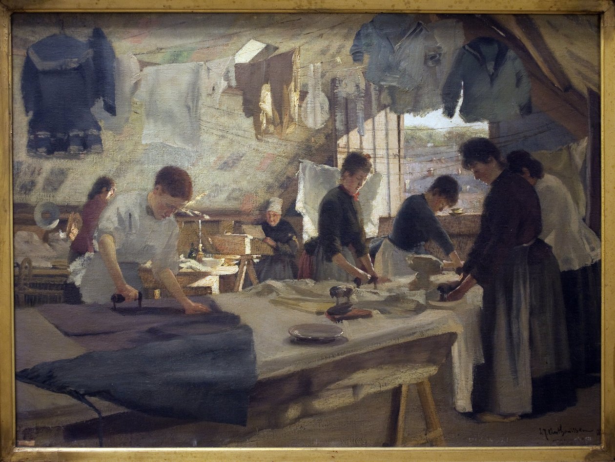 Warsztat Rippera w Trouville. Obraz Louis Joseph Anthonissen (1849-1913), olej na płótnie autorstwa Louis Joseph Anthonissen