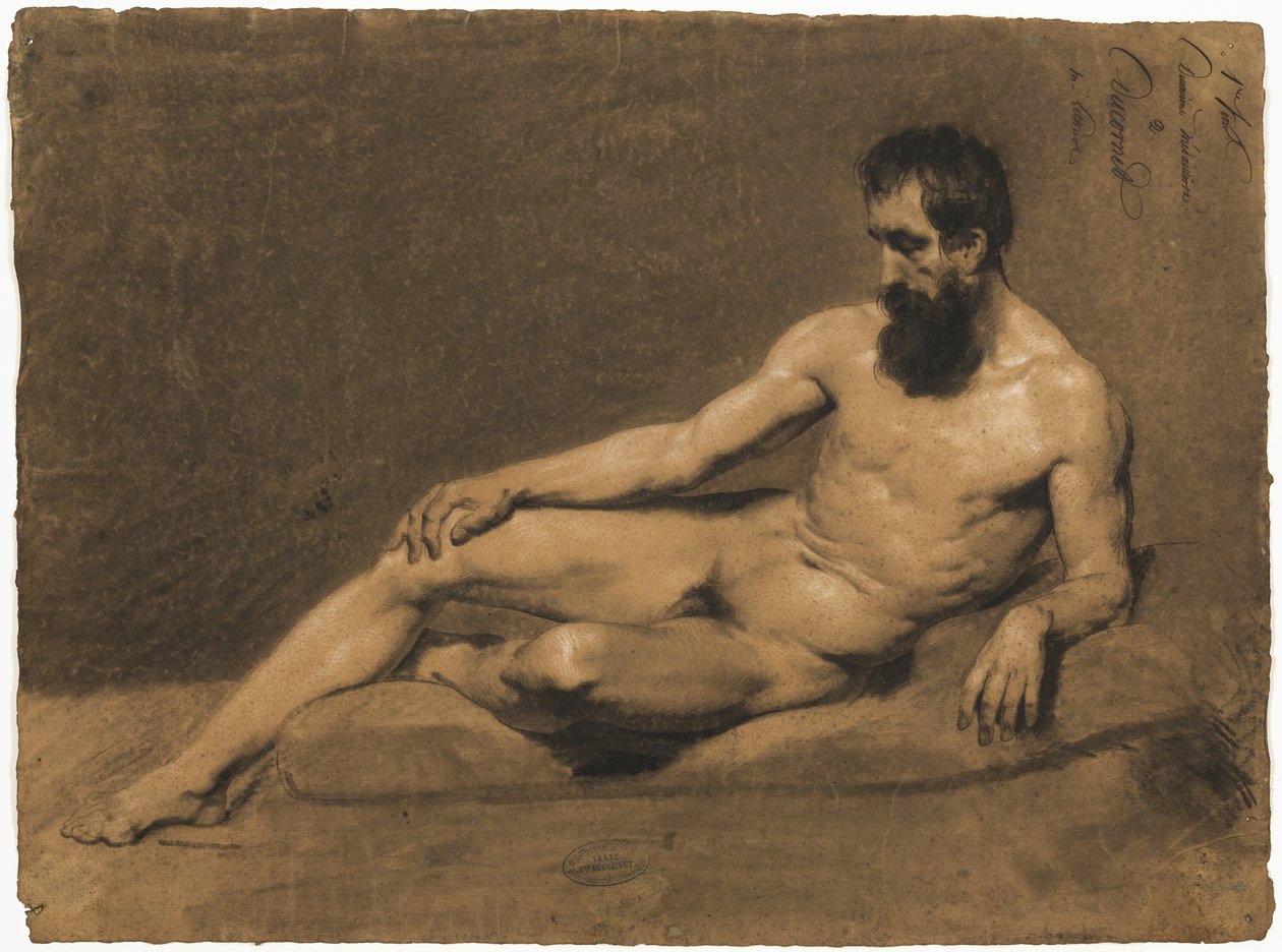 Leżący akt męski autorstwa Louis Joseph Cesar Ducornet