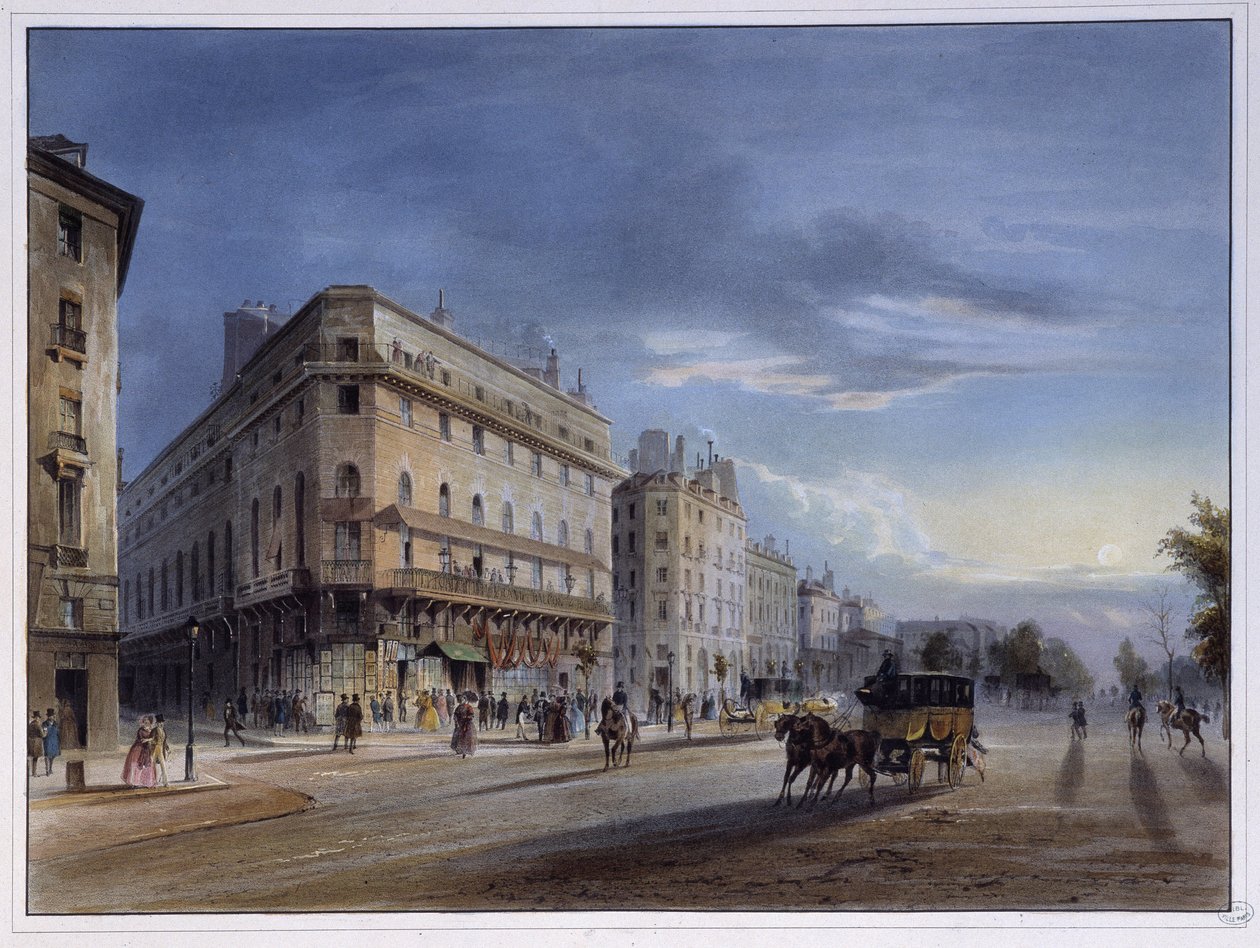 Boulevard des italiens - w „Paryżu en 1837” autorstwa Arnout autorstwa Louis Jules Arnout
