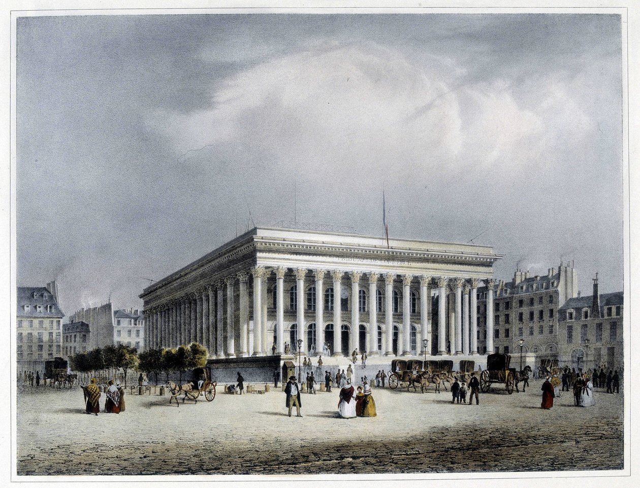 Bourse et Tribunal du Commerce - litografia autorstwa Arnout autorstwa Louis Jules Arnout