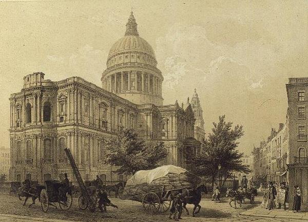 Katedra św. Pawła, c.1855 (lito) autorstwa Louis Jules Arnout