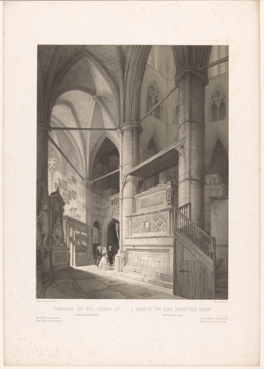 Grób króla Anglii Henryka III w Opactwie Westminsterskim Tombeau du roi Henry III, abbaye de Westminster / Grób króla Henryka III, Opactwo Westminsterskie (tytuł na obiekcie) Anglia, Irlandia i Szkocja (tytuł serii) Anglia, Irlandia i Szkocja autorstwa Louis Jules Arnout
