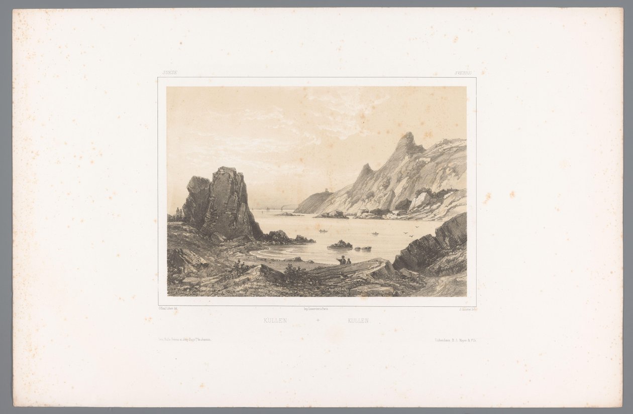 Widok Kullaberg w Kattegat Kullen / Kullen (tytuł na obiekcie) Twarze w Skandynawii (tytuł serii) Vues du Nord. Zamsz (tytuł serii na obiekcie) autorstwa Louis Julien Jacottet