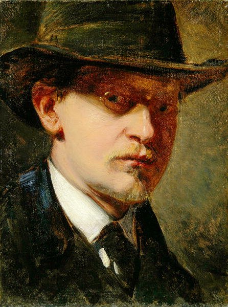 Autoportret z kapeluszem (olej na płótnie) autorstwa Louis Kolitz