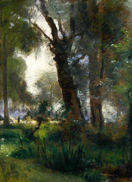 Krawędź Karlsaue, Kassel (olej na płótnie) autorstwa Louis Kolitz