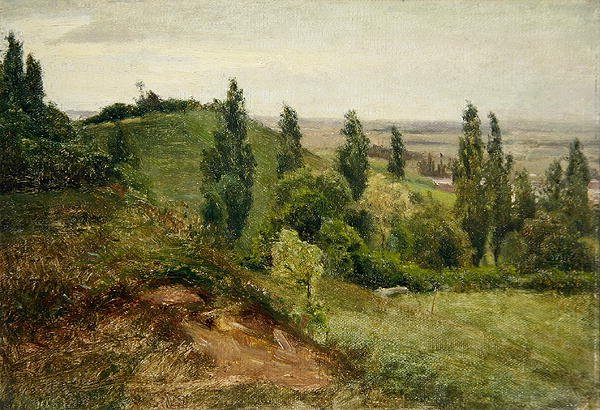Zachodnie zbocze Doernberg, niedaleko Kassel (olej na płótnie na tekturze) autorstwa Louis Kolitz