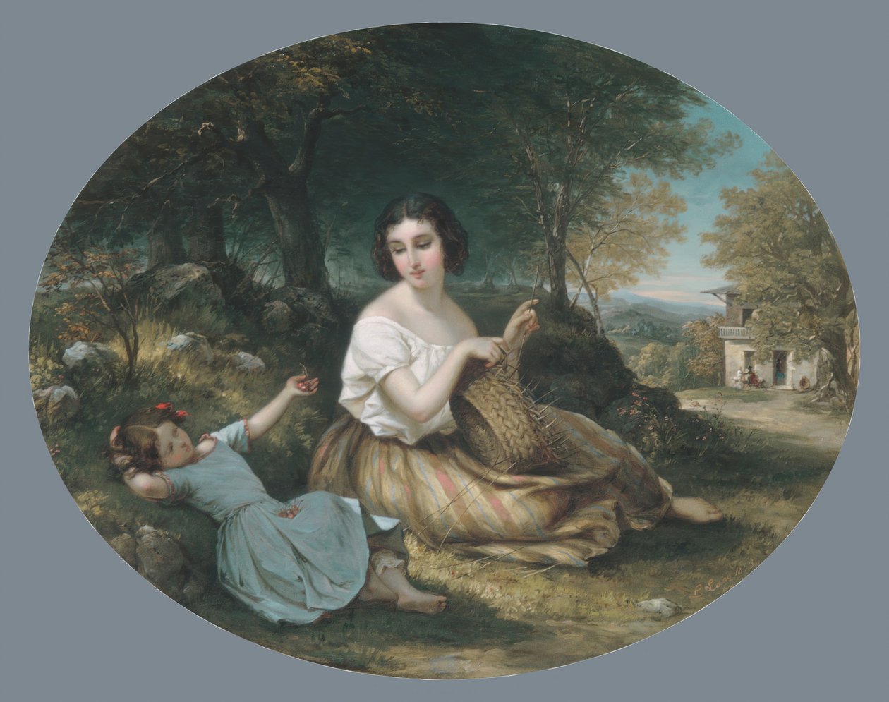 Wytwórca koszyków, 1853. autorstwa Louis Lang