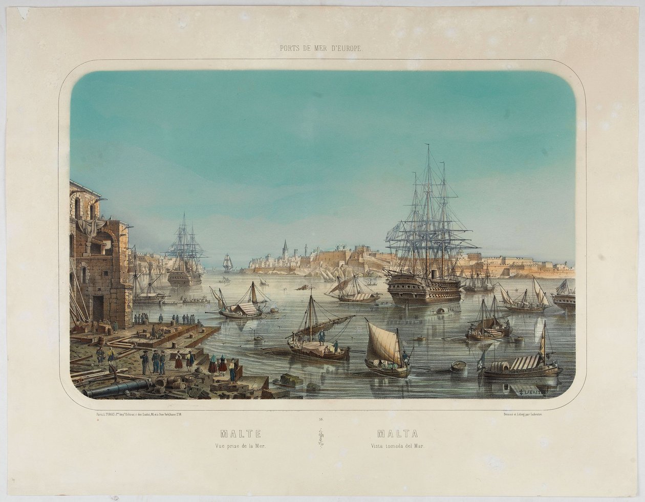 Louis Le Breton, Malta, widok od strony morza autorstwa Louis Le Breton