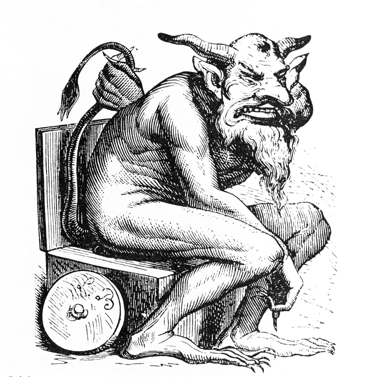 Reprezentacja Diabła Belphagora (Belphegor) z Infernal Dictionary Collina de Plancy. Grawerowanie L. Bretona. Paryż autorstwa Louis Le Breton