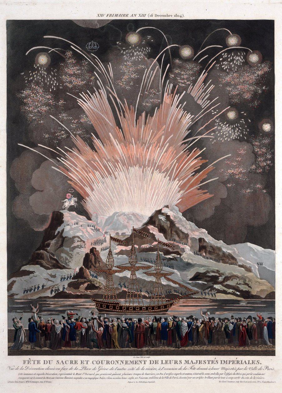 Uroczystości z okazji koronacji Napoleona - Le Coeur, Louis (czynny ok. 1800) - 1806 - Aquatint - 54,3x42,4 - Kolekcja prywatna autorstwa Louis Le Coeur