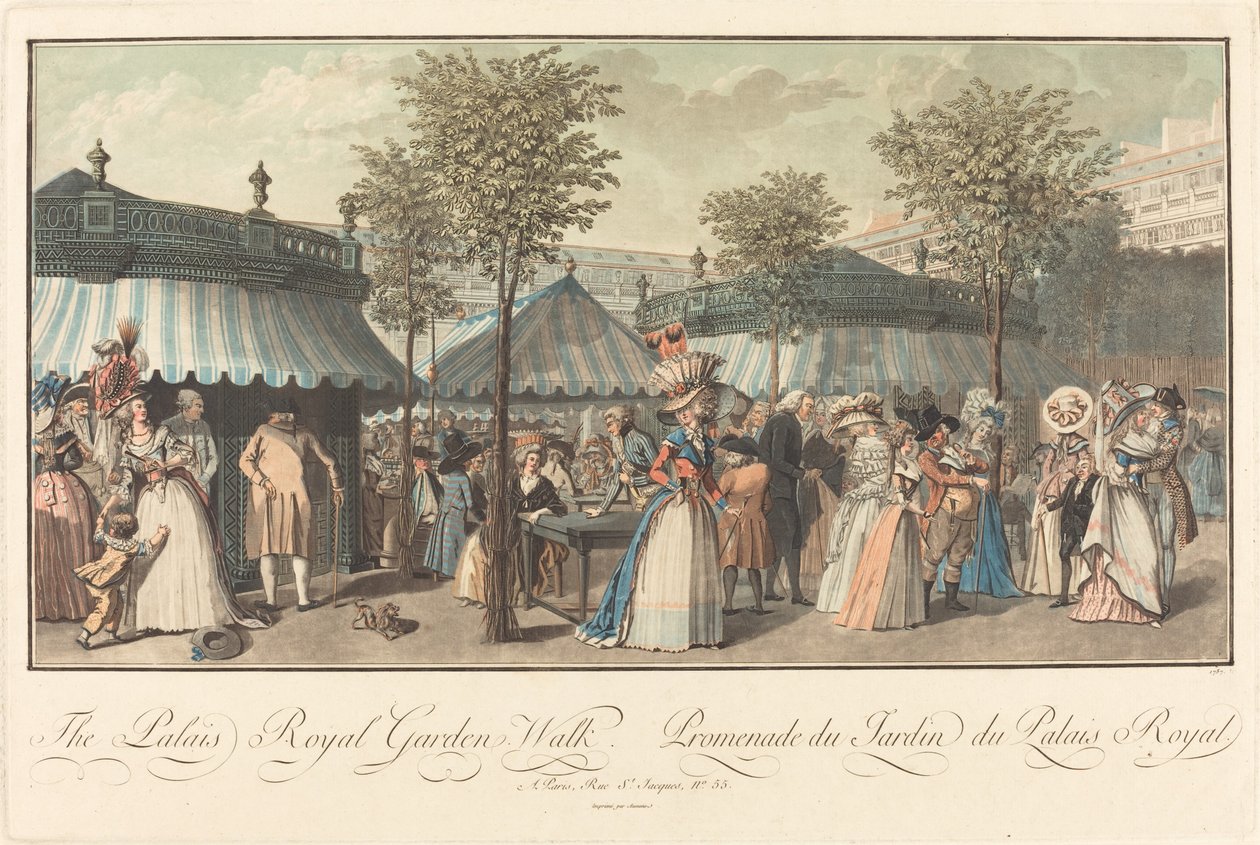 Palais Royal — deptak ogrodowy / Promenade du Jardin du Palais Royal autorstwa Louis Le Coeur after Claude Louis Desrais