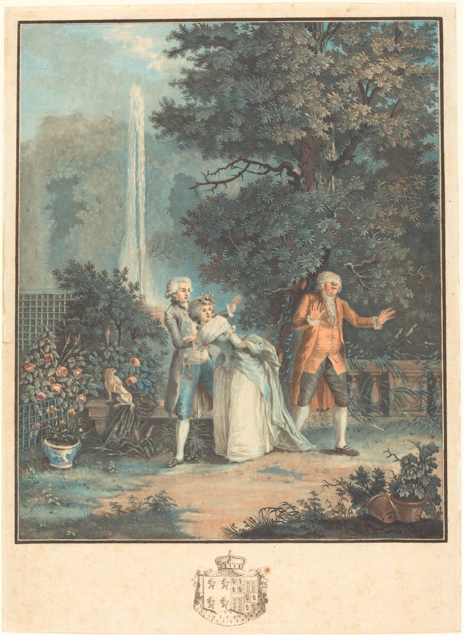 Colin-maillard autorstwa Louis Le Coeur after Nicolas Lavreince