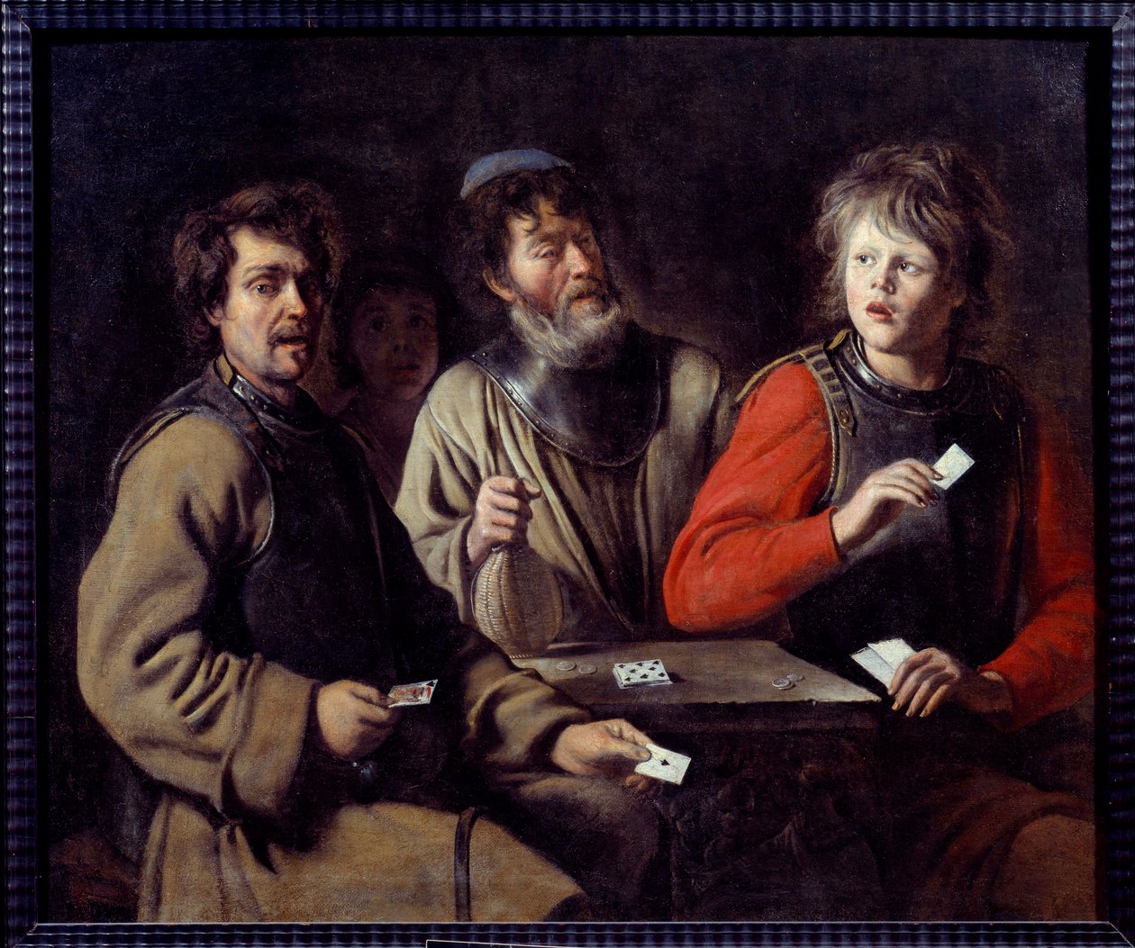 Żołnierze w karty do gry Obraz Louisa Le Naina (1593-1648) 1640 Aix en Provence, Musee Granet autorstwa Louis le Nain