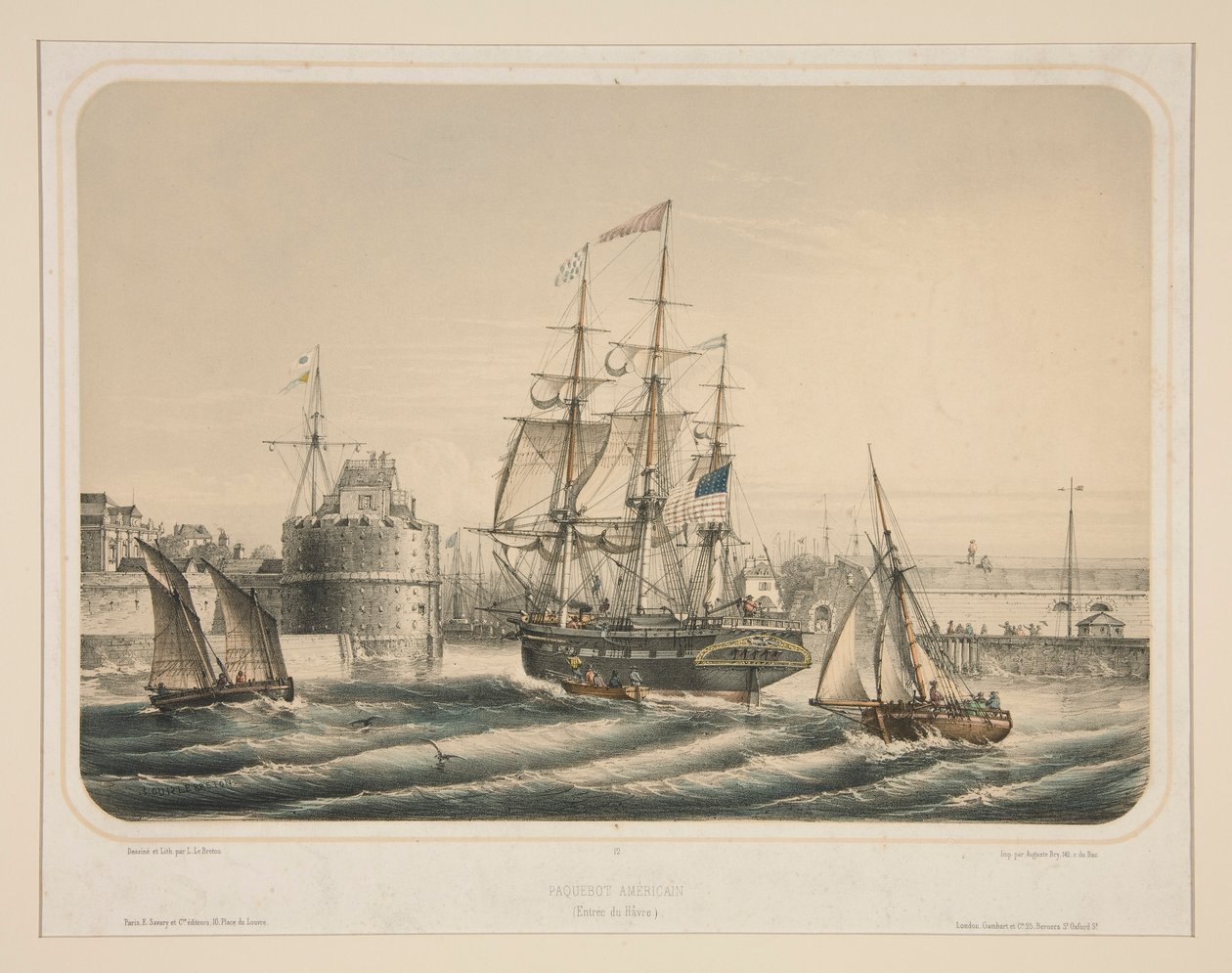 Amerykański liniowiec (Entre du Havre) autorstwa Louis Le Breton