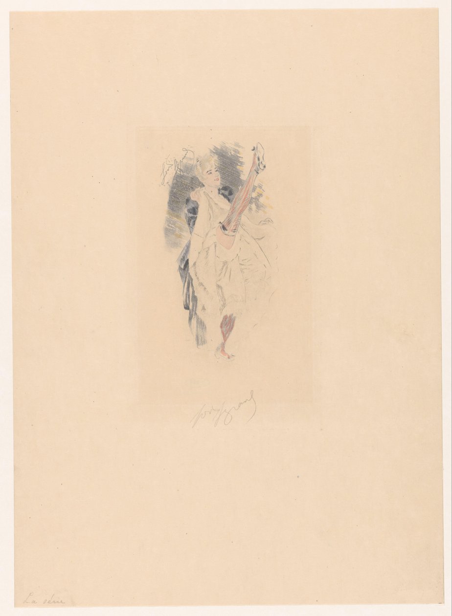 Tancerka Cancan z podniesioną nogą Seria La (tytuł na obiekcie) autorstwa Louis Legrand (signed by artist)