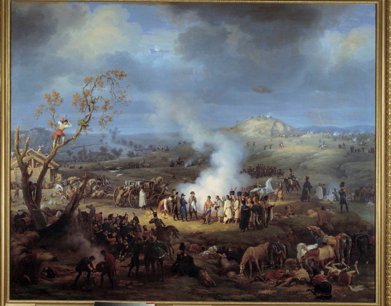Biwak Napoleona I w przeddzień bitwy pod Austerlitz w dniu 1 grudnia 1805 r. Obraz Louis Francois Lejeune (1775-1848) autorstwa Louis Lejeune
