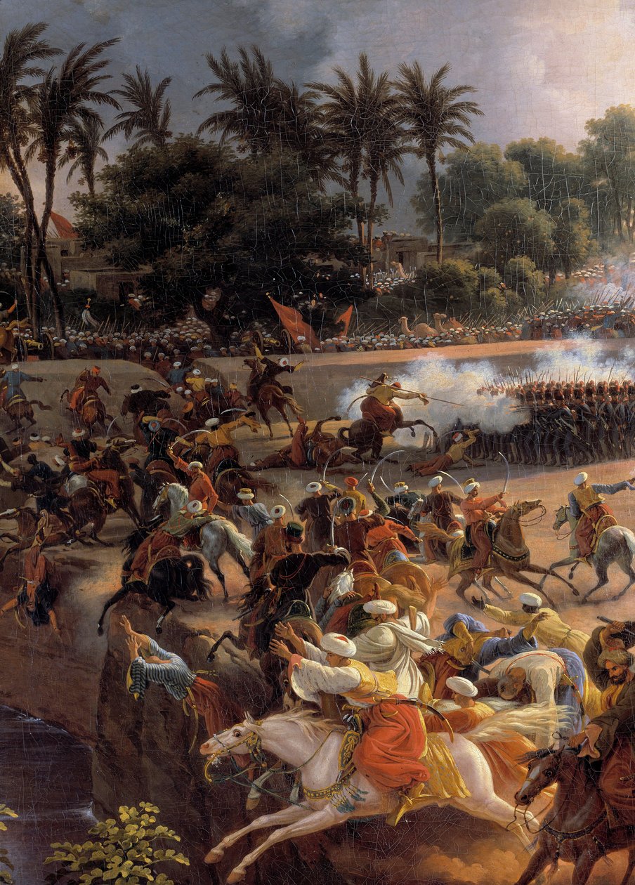 Kampania (wyprawa) egipska (1798-1801): „”Bitwa pod piramidami, 21 lipca autorstwa Louis Lejeune
