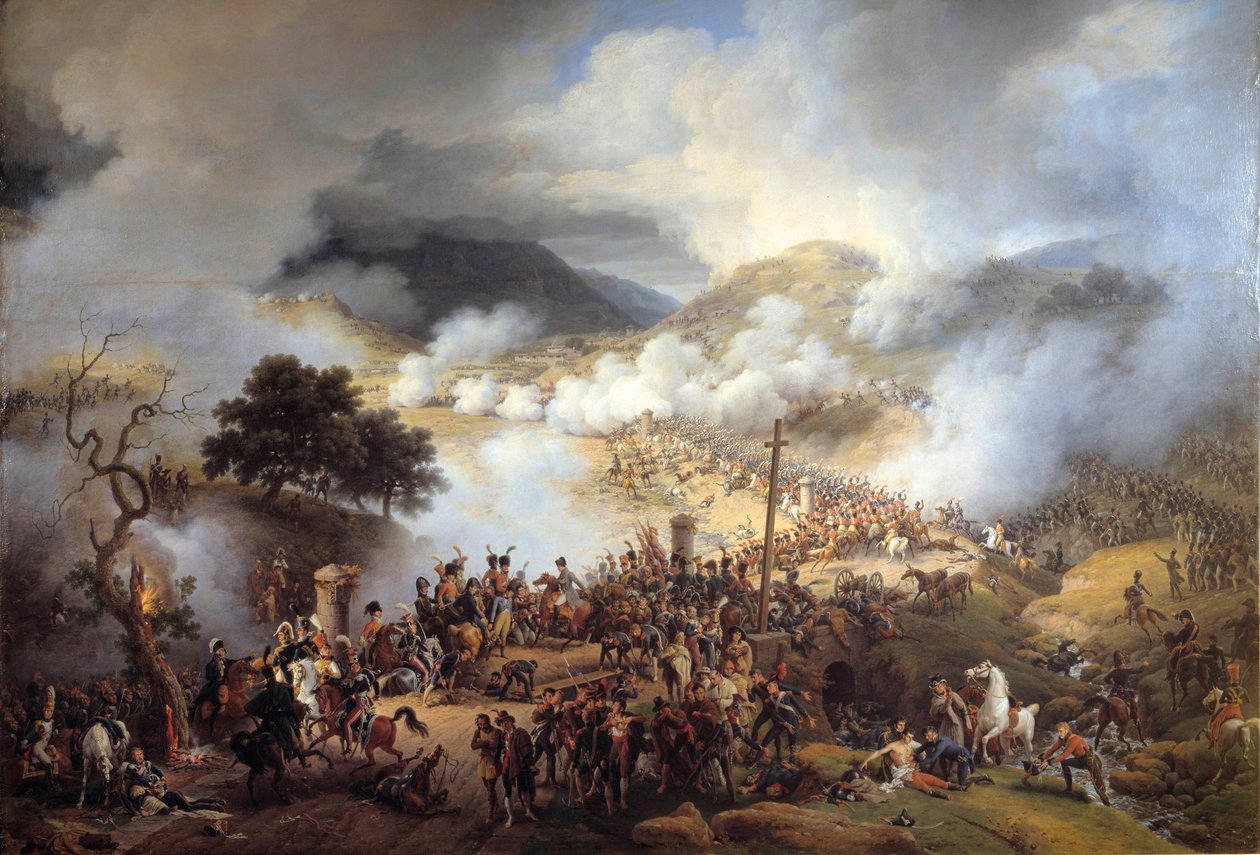 Kampania hiszpańska: „” Bitwa pod przełęczą Somo Sierra w Kastylii w dniu 30.11.1808”” Obraz Louisa Francois Lejeune (1775-1848) 1810 Nd. 2,1x2,6m. autorstwa Louis Lejeune