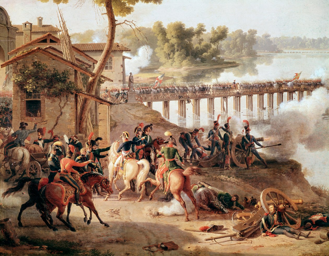 Napoleon Bonaparte wydaje rozkazy podczas bitwy pod Lodi autorstwa Louis Lejeune