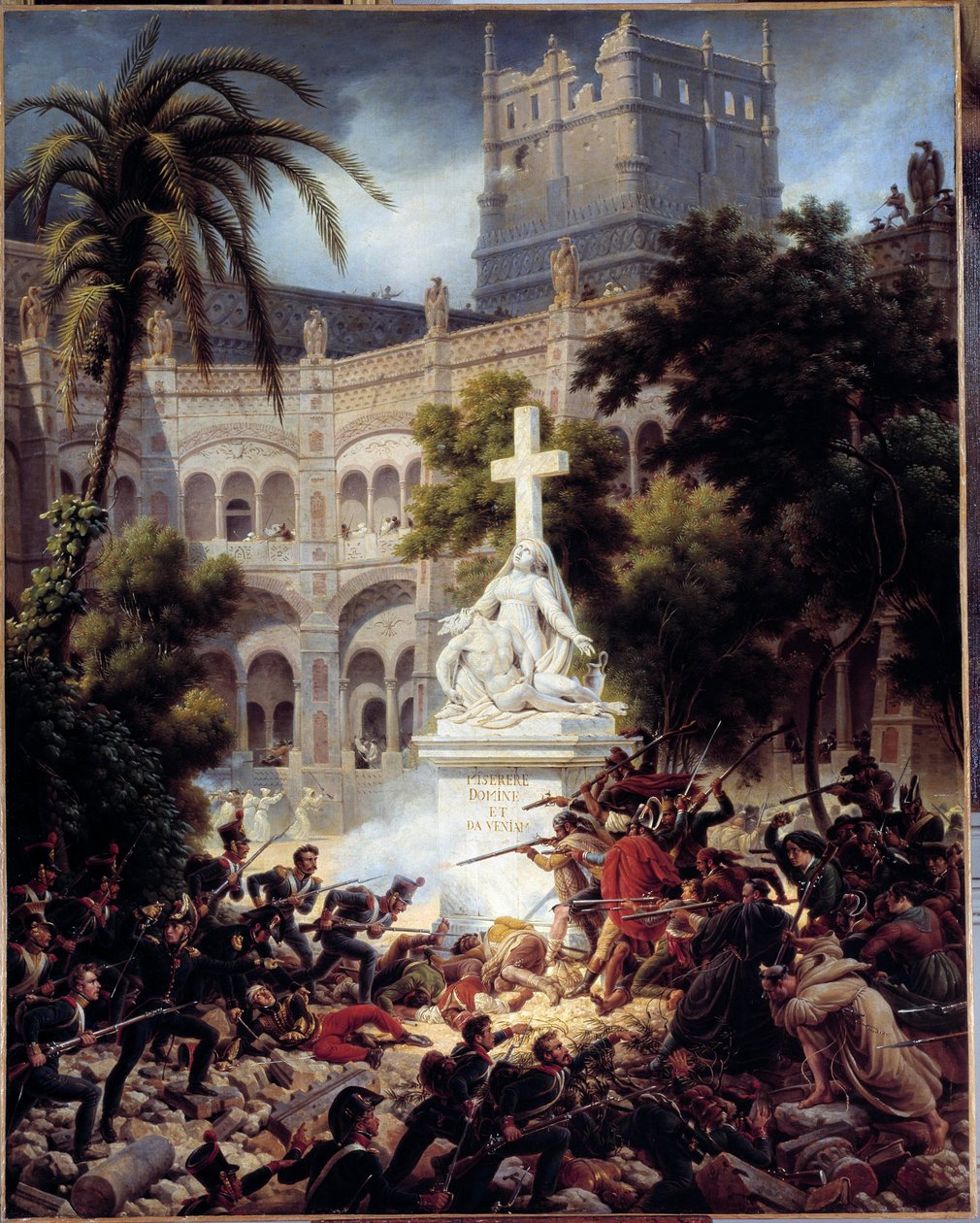 Oblężenie i zdobycie Saragossy (Saragossa): szturm na klasztor San Engracia 8 lutego autorstwa Louis Lejeune