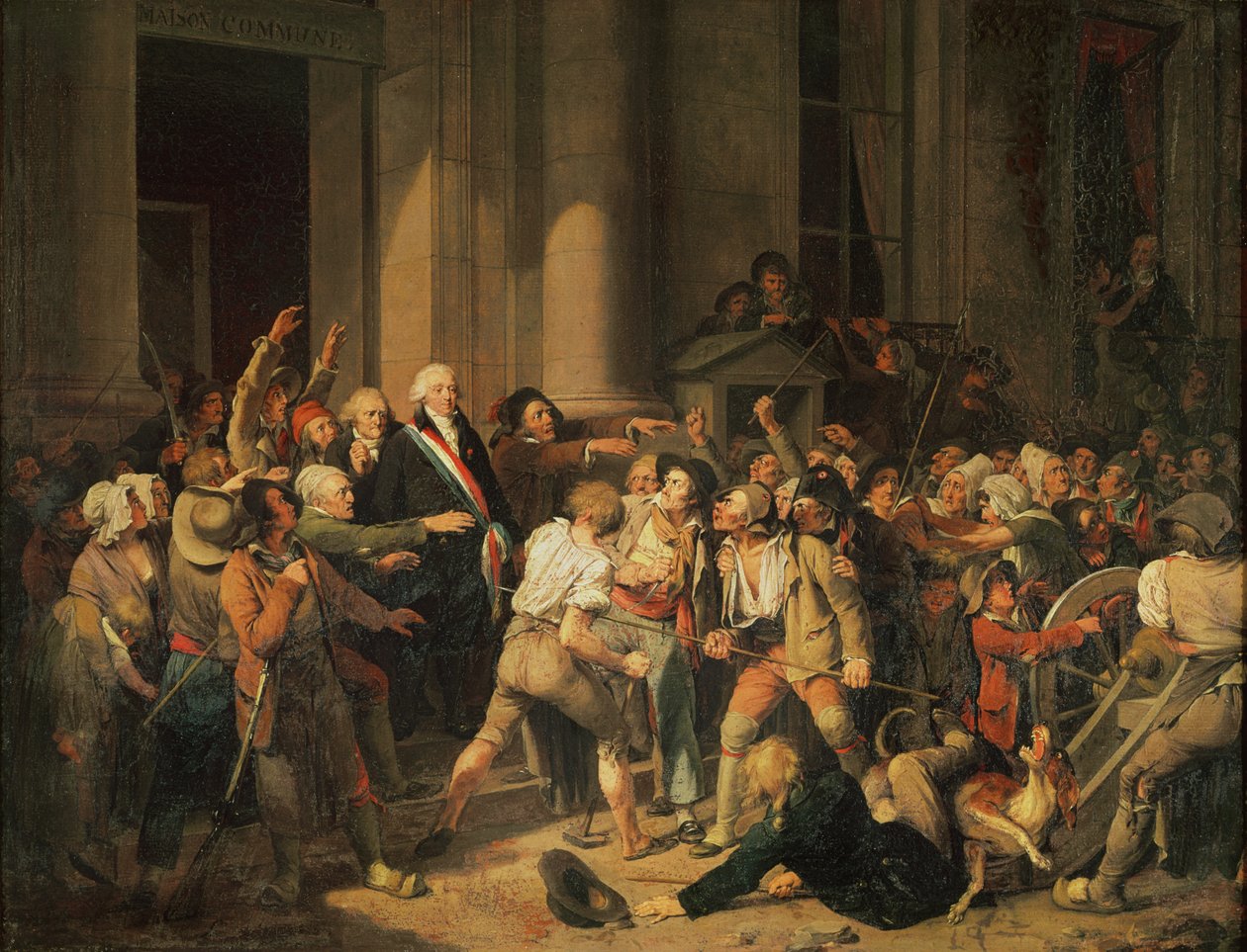 Akt odwagi Monsieur Defontenay, burmistrza Rouen, 29 sierpnia 1792 (olej na płótnie) autorstwa Louis Leopold Boilly
