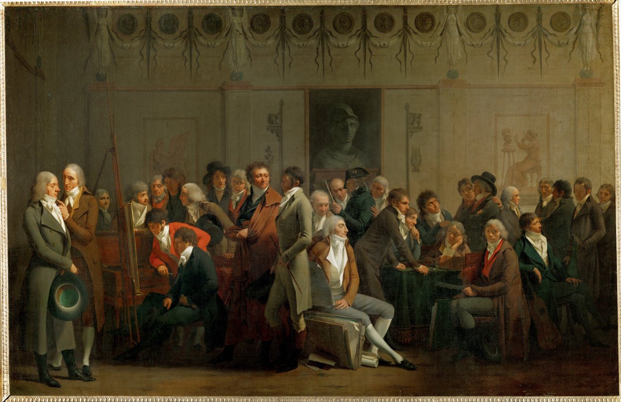 Zgromadzenie artystów w studiu Isabey ... autorstwa Louis Leopold Boilly
