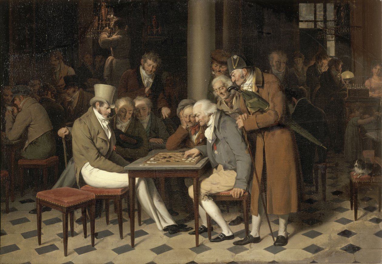 Wnętrze kawiarni La partie de dames w kawiarni Lamblin w Palais-Royal autorstwa Louis Leopold Boilly