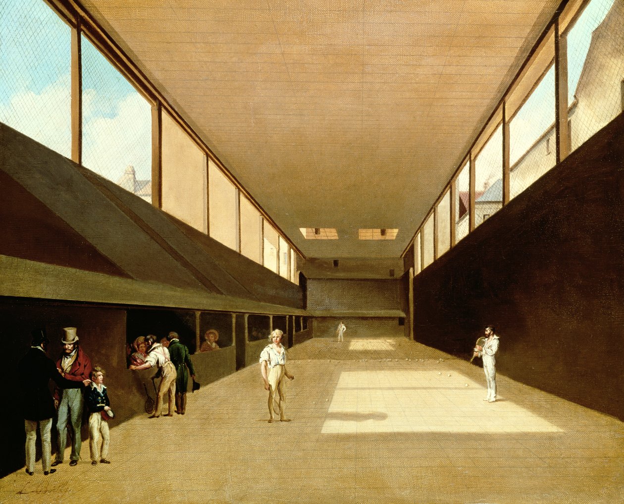 Wnętrze Jeu de Paume, Wersal autorstwa Louis Leopold Boilly