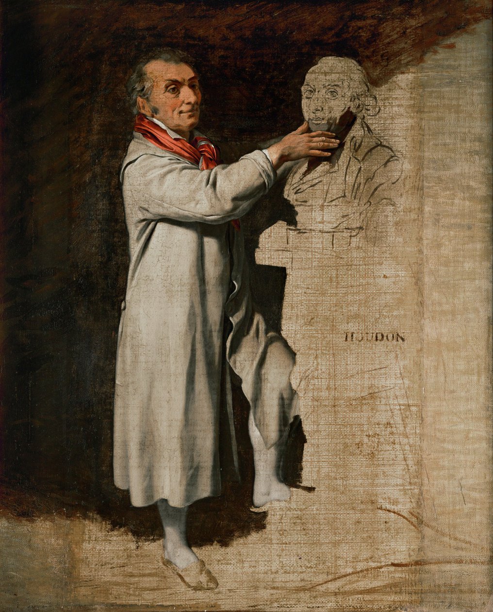 Jean-Antoine Houdon (olej na płótnie) autorstwa Louis Leopold Boilly