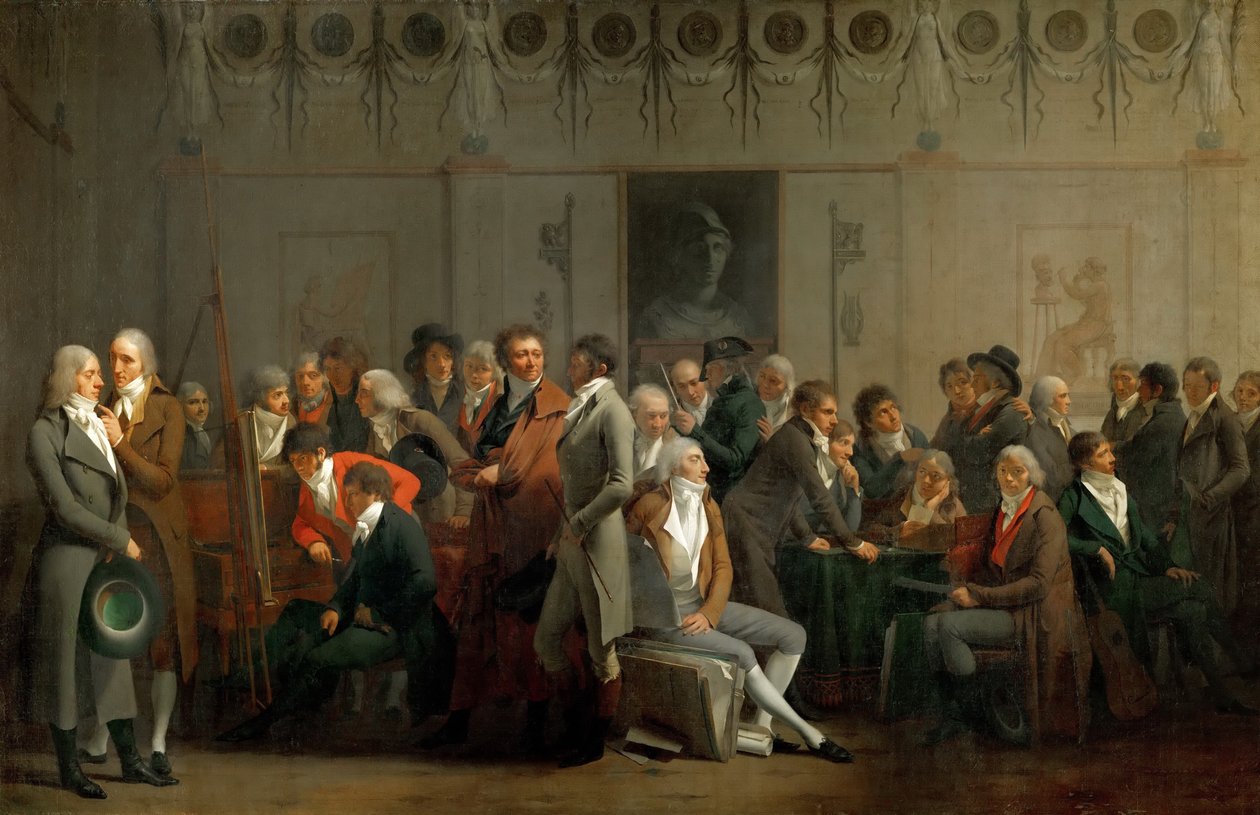Spotkanie Artystów w Atelier Isabey autorstwa Louis Leopold Boilly