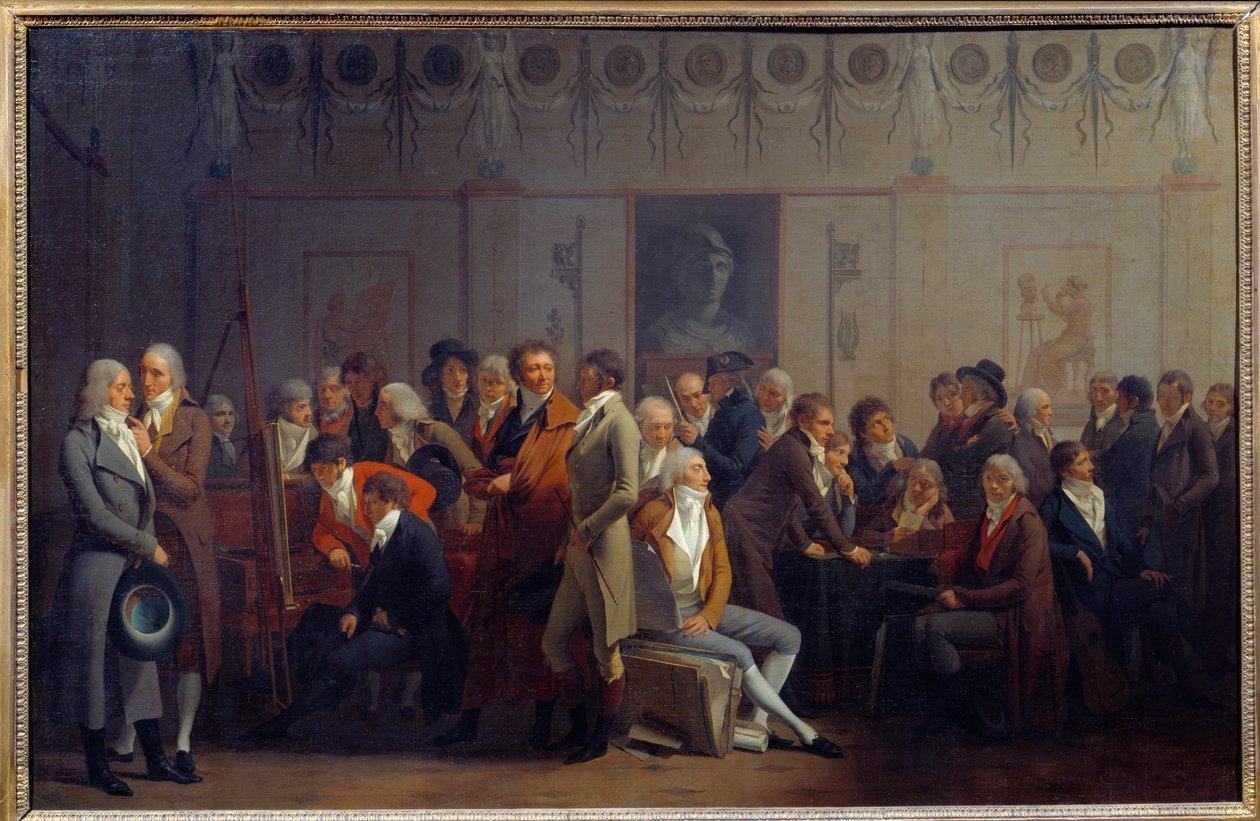 Spotkanie Artystów w Pracowni Malarza Jeana Baptiste Isabey autorstwa Louis Leopold Boilly