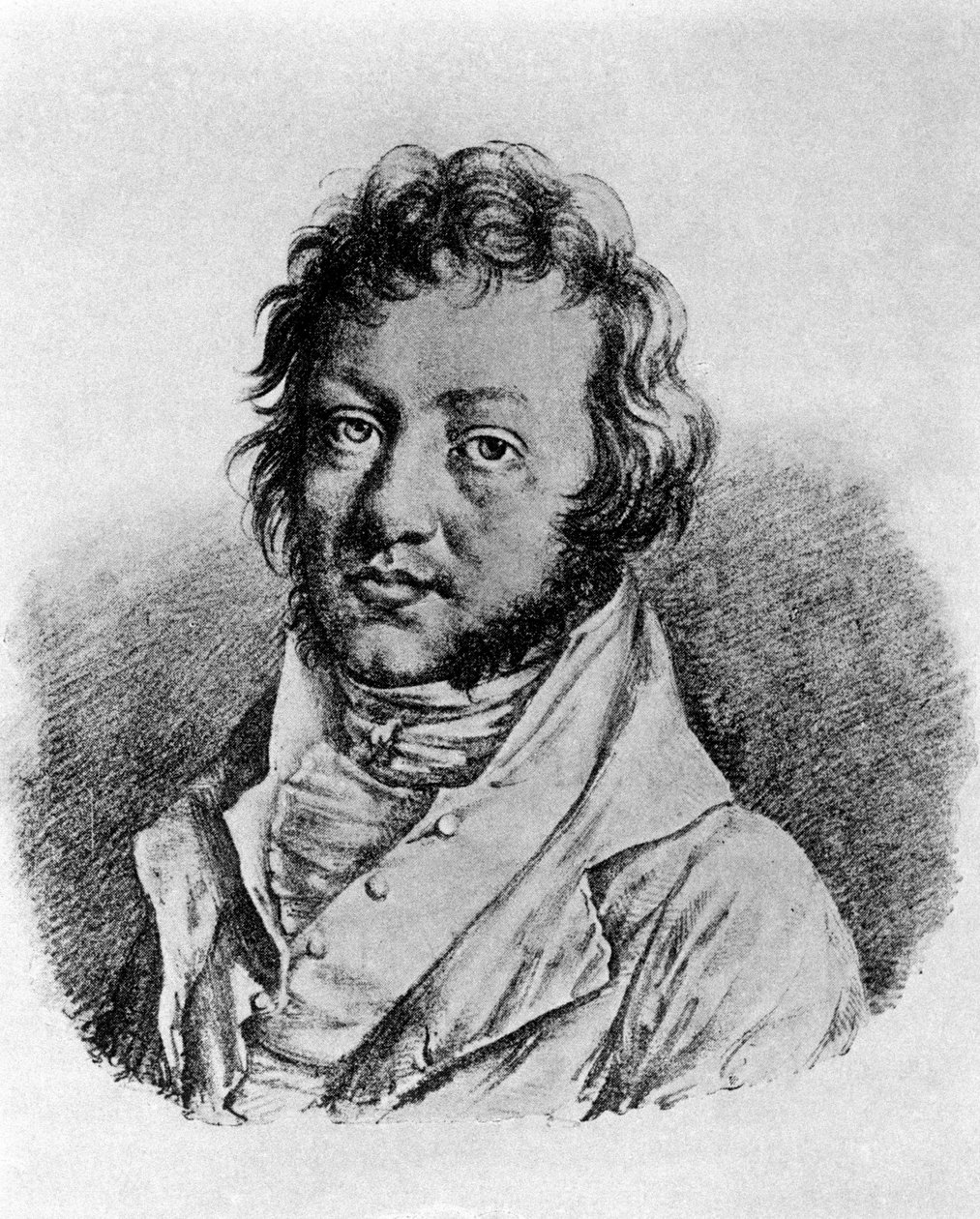 Portret Andre Marie Ampere (1775 - 1836) francuskiego fizyka. Litografia Louisa Boilly