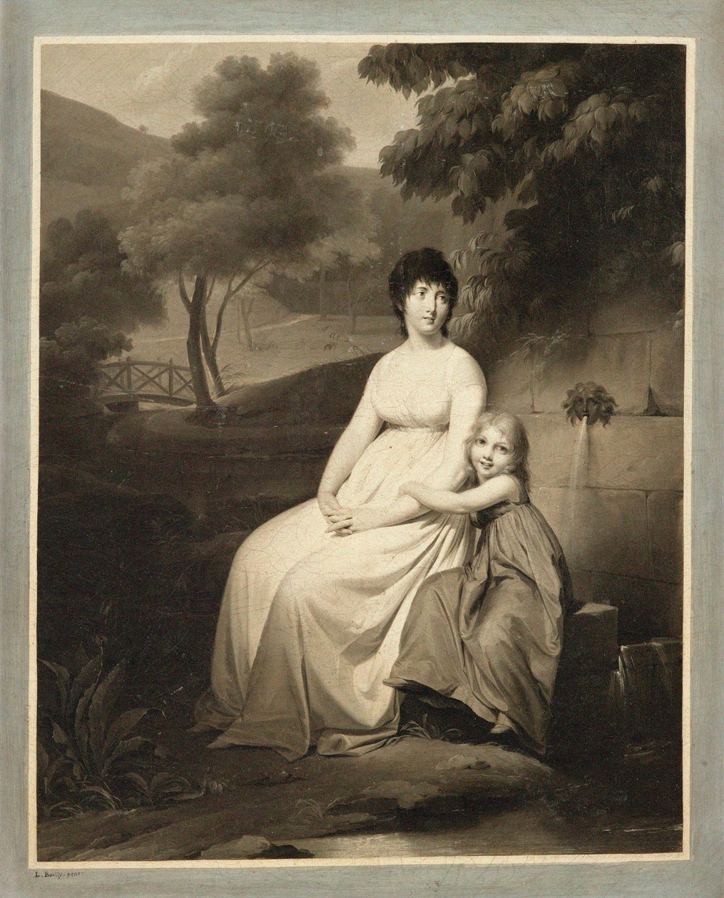 Portret Teresy Tallien i jej córki w parku autorstwa Louis Leopold Boilly