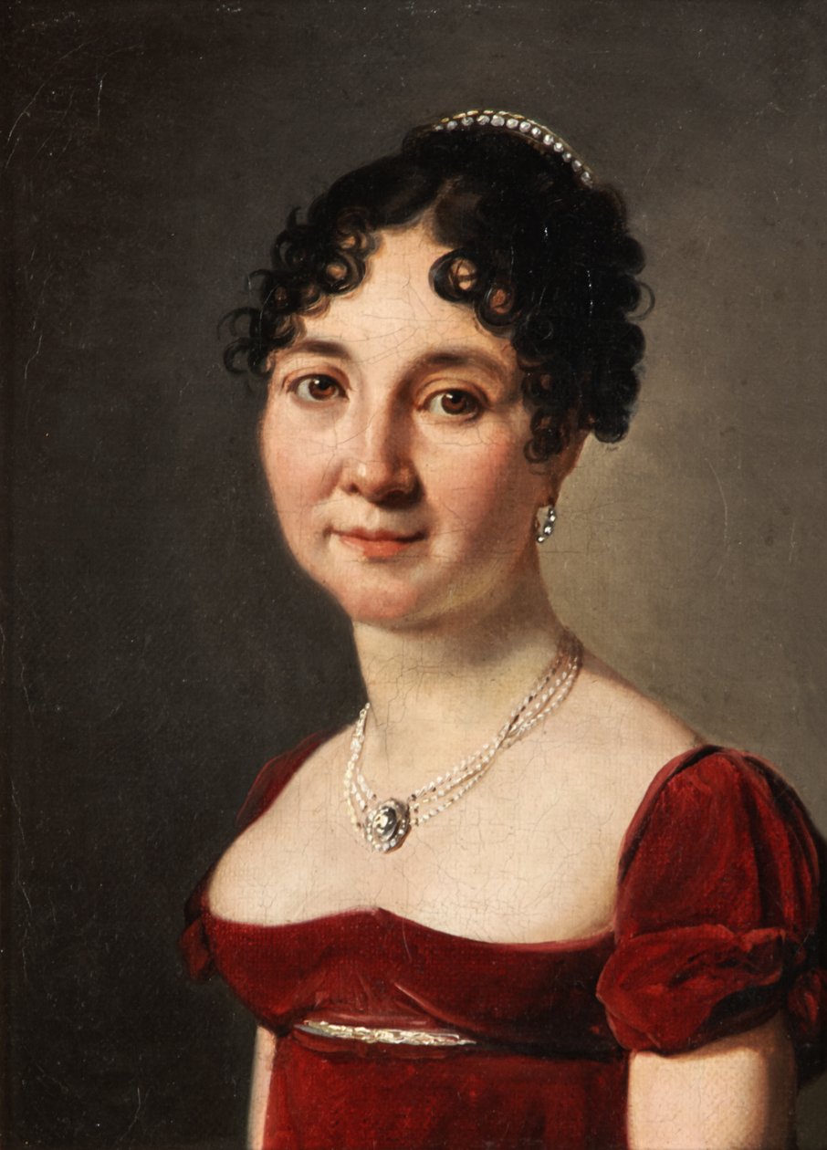 Portret kobiety w czerwonej aksamitnej sukni autorstwa Louis Leopold Boilly