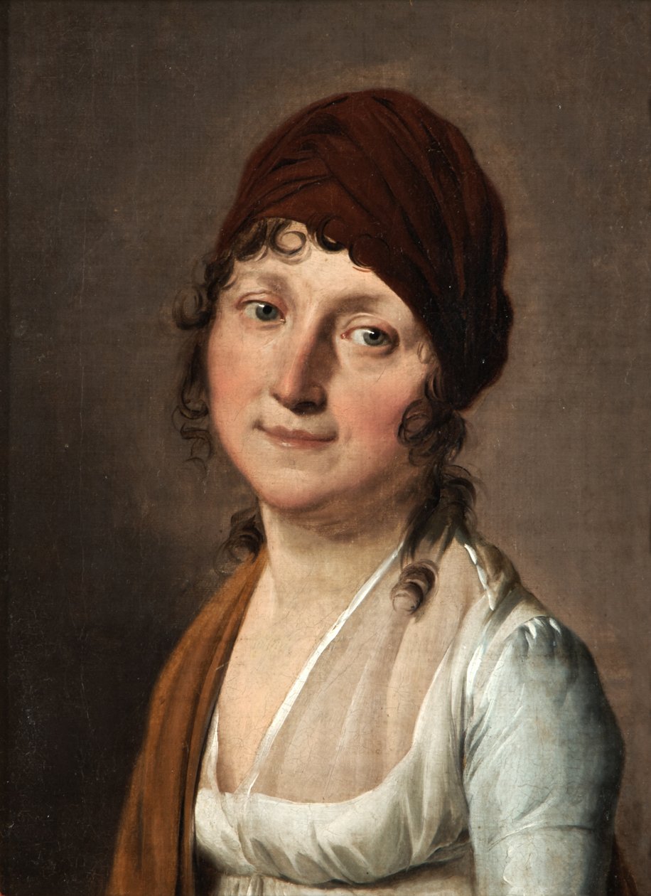 Portret kobiety z czerwoną opaską we włosach autorstwa Louis Leopold Boilly