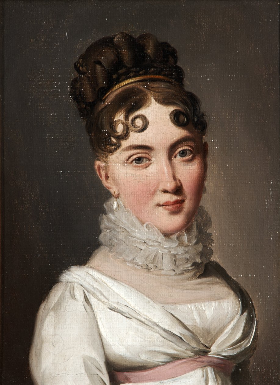 Portret młodej kobiety w koronkowym kołnierzu autorstwa Louis Leopold Boilly