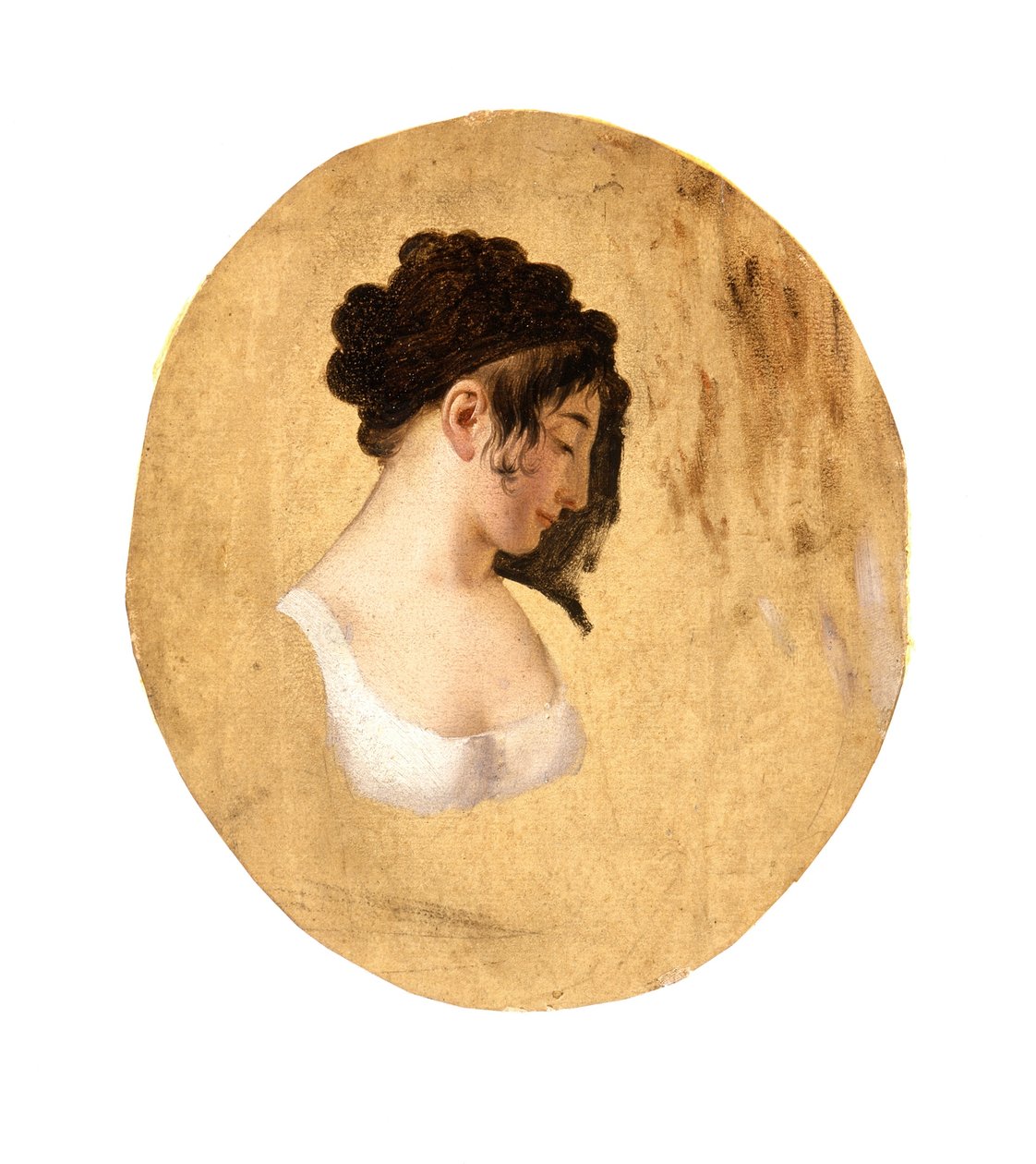 Profil głowy młodej kobiety, ok. 1794 (olej na papierze na płótnie) autorstwa Louis Leopold Boilly