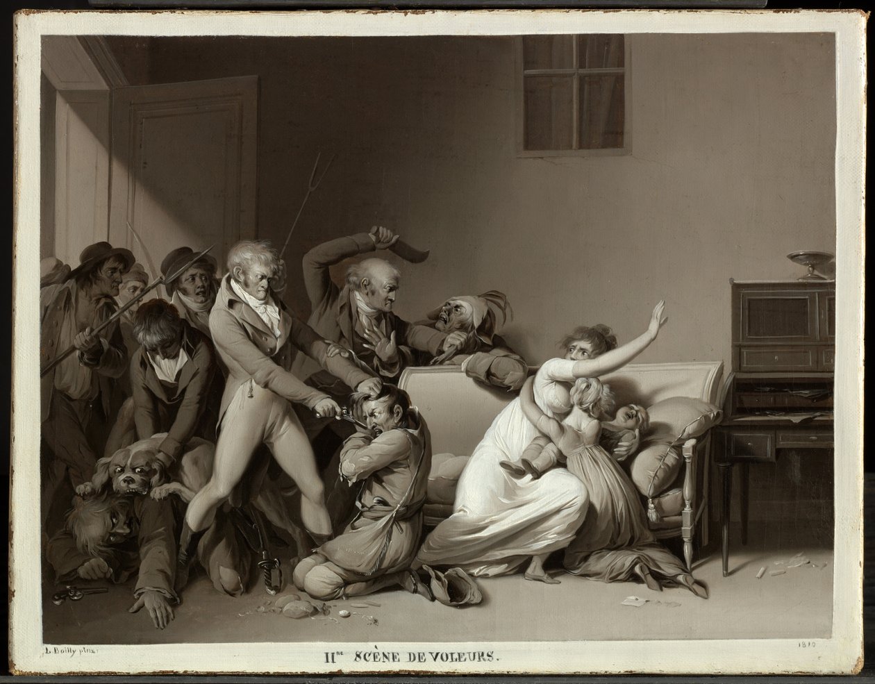 Druga scena z włamywaczami: włamywacze aresztowani autorstwa Louis Leopold Boilly