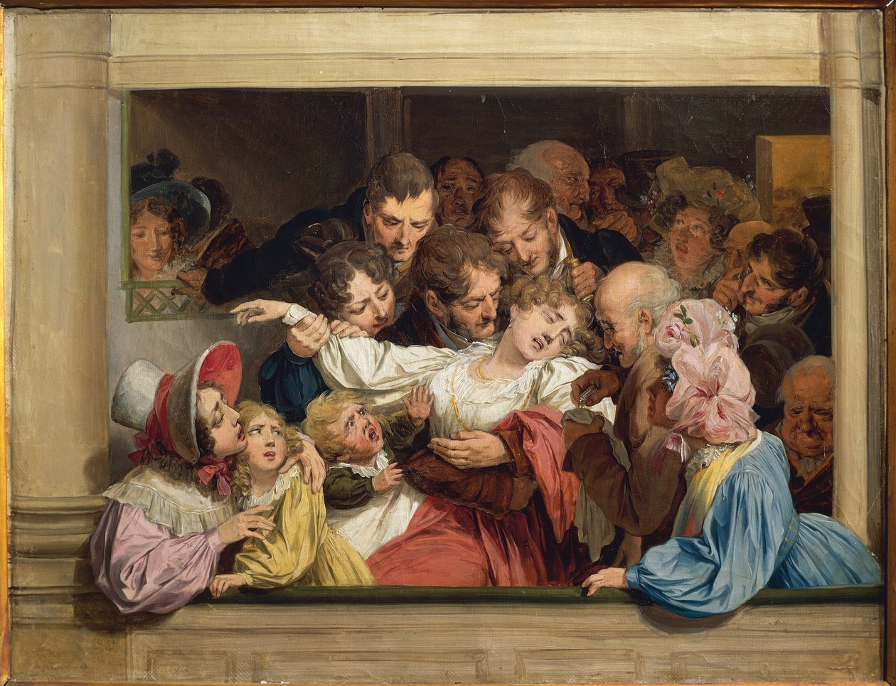 Scena w dzień wolnej rozrywki: efekt melodramatu, Louis Leopold Boilly, olej na płótnie autorstwa Louis Leopold Boilly