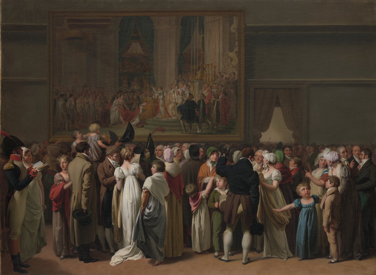 Publiczne oglądanie „Koronacji” Dawida w Luwrze autorstwa Louis Leopold Boilly