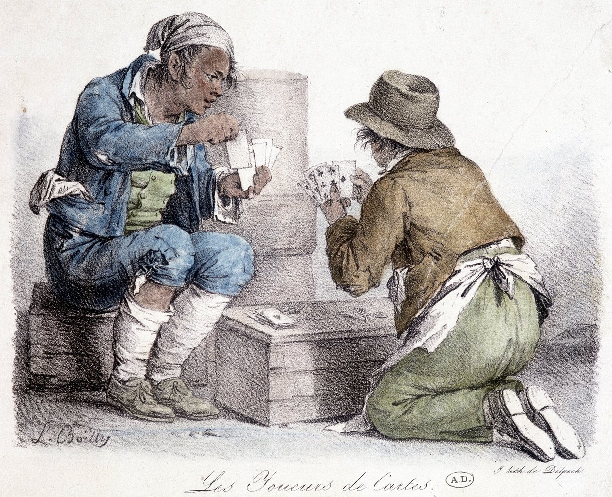 Gracze w karty, rycina L. Boilly, ok. 1820 r. autorstwa Louis Leopold Boilly