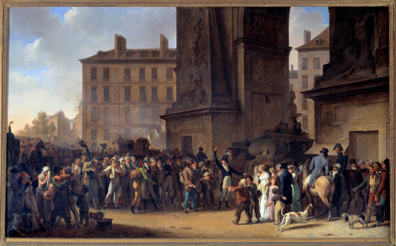 Poborowi z 1807 r. przechodzący przed Porte Saint Denis w Paryżu Obraz Louisa Leopolda Boilly