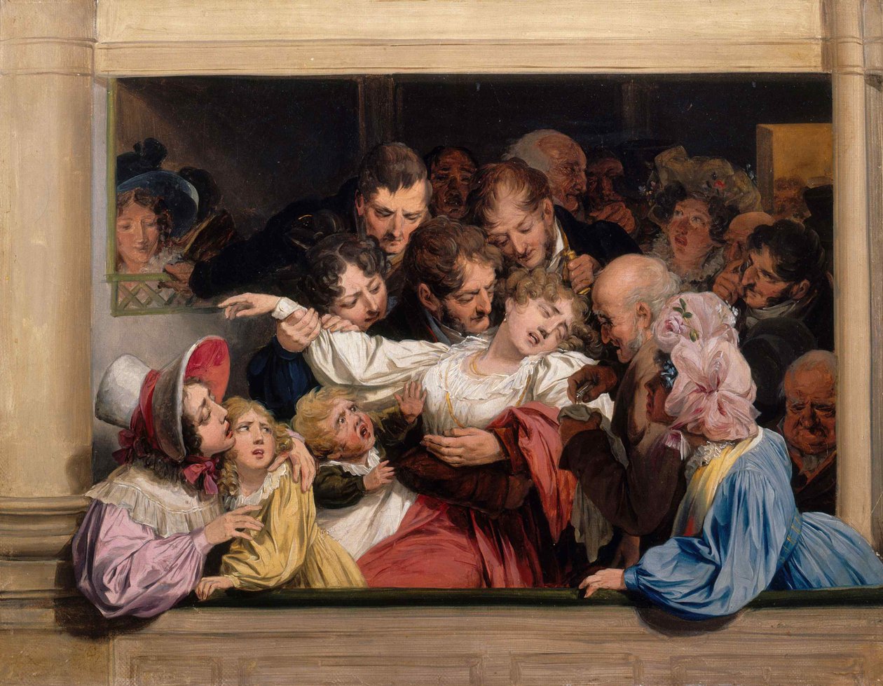 Efekt melodramatu Leffet du mélodrame, c. 1830. autorstwa Louis Leopold Boilly