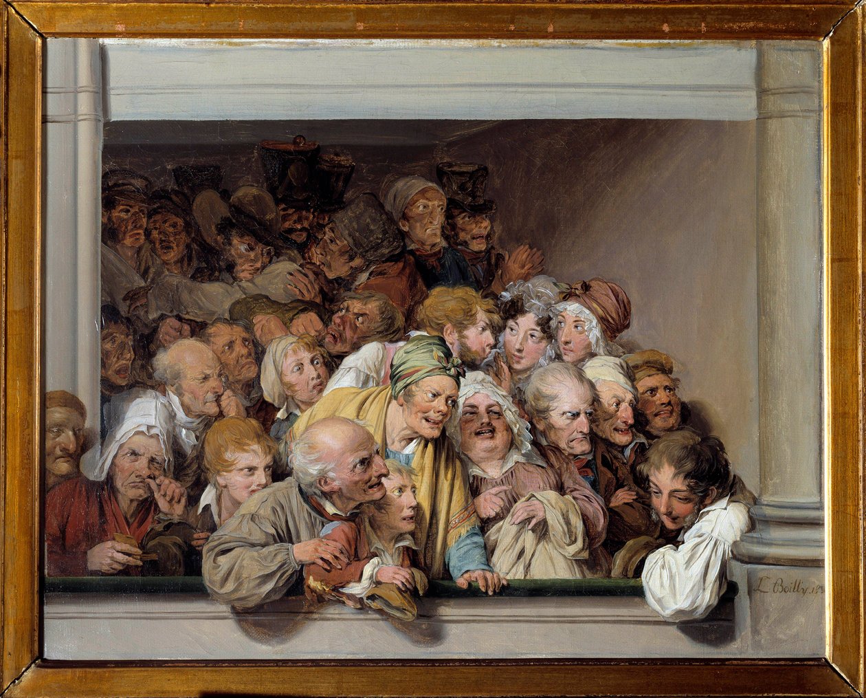 Une loge, le jour du spectacle gratuit Peinture de Louis Leopold Boilly (1761-1845) 1830 nd. 0,33x0,41 m Wersal, musee Lambinet - Loża teatralna, dzień wolnego spektaklu. Obraz Louisa Leopolda Boilly